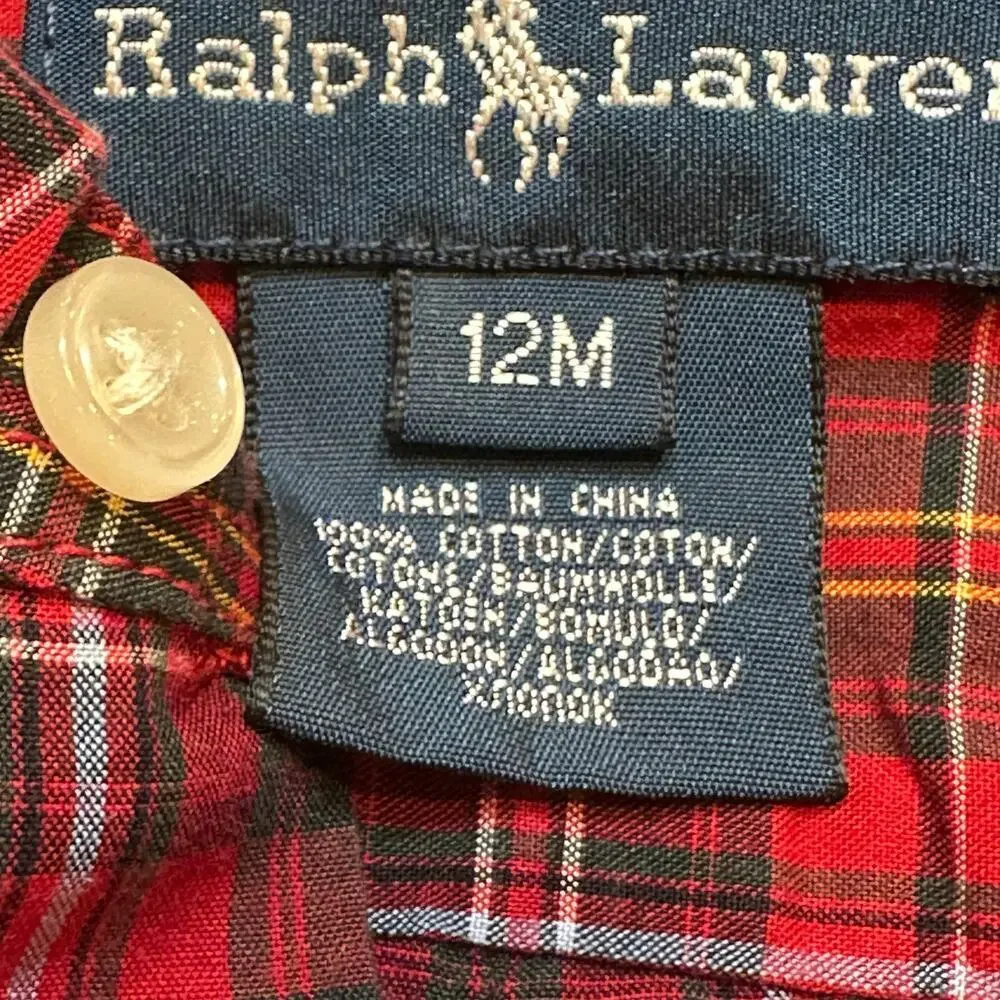 Ralph Lauren Plaid Button Down Shirt sz 12 m